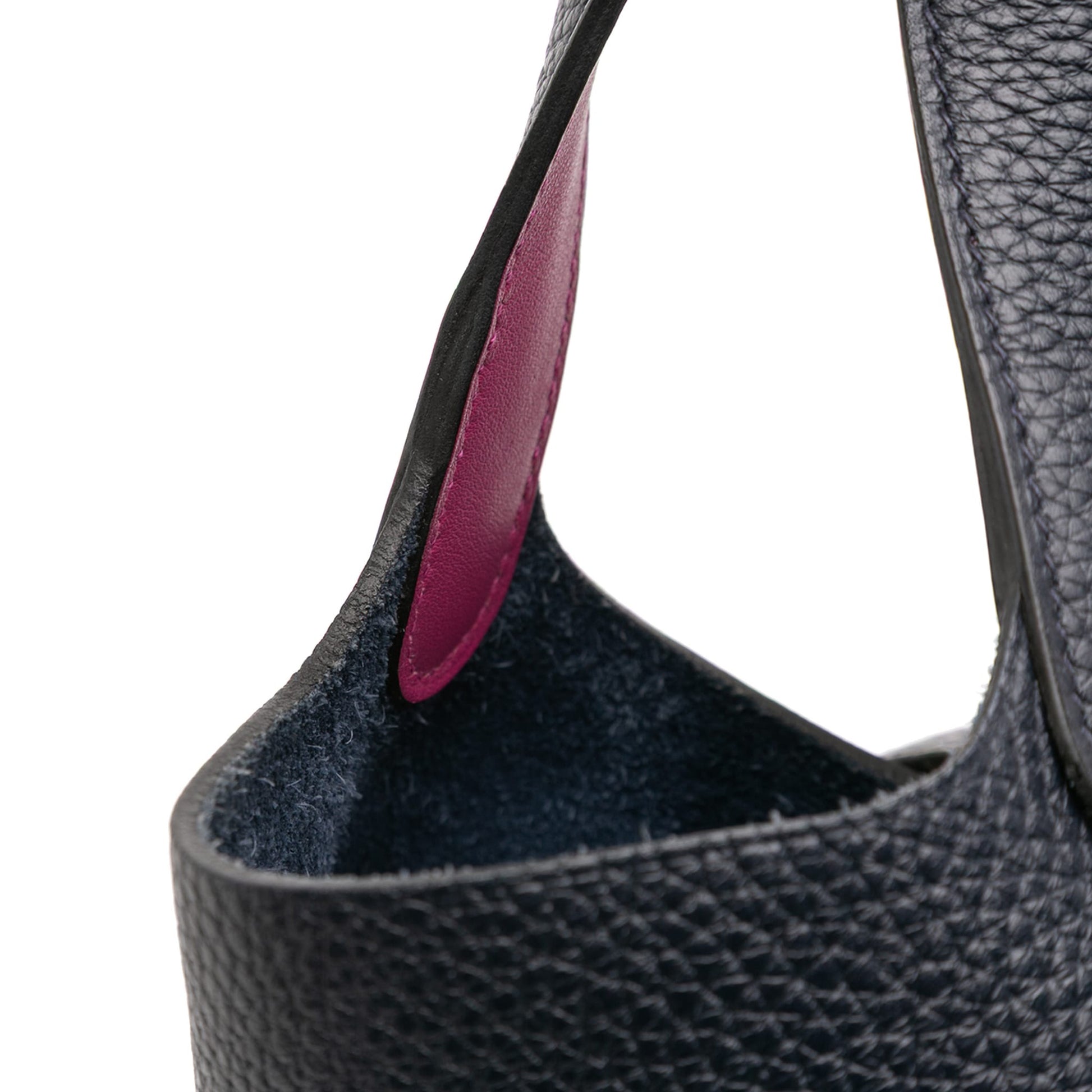 Second hand Hermes Picotin 18 Taurillon Clemence Leather Lock Bucket Handbag Blue - Tabita Bags