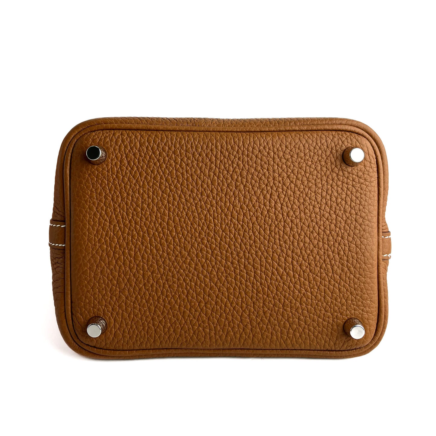 Second hand Hermes Picotin 18 Taurillon Clemence Leather Lock Bucket Handbag Caramel - Tabita Bags