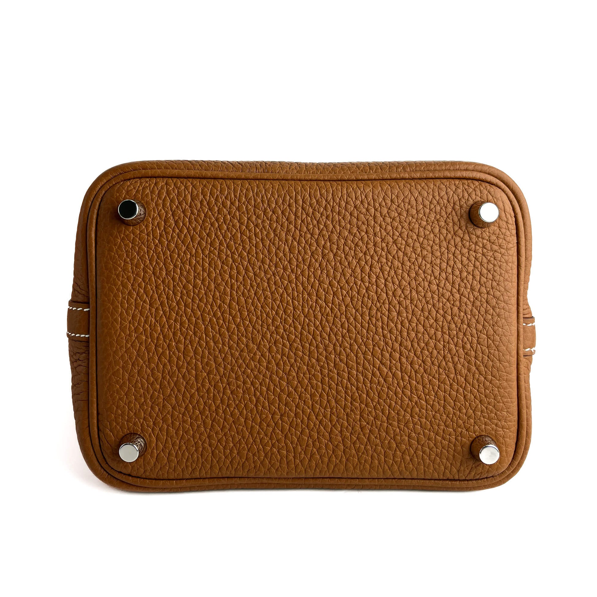 Second hand Hermes Picotin 18 Taurillon Clemence Leather Lock Bucket Handbag Caramel - Tabita Bags