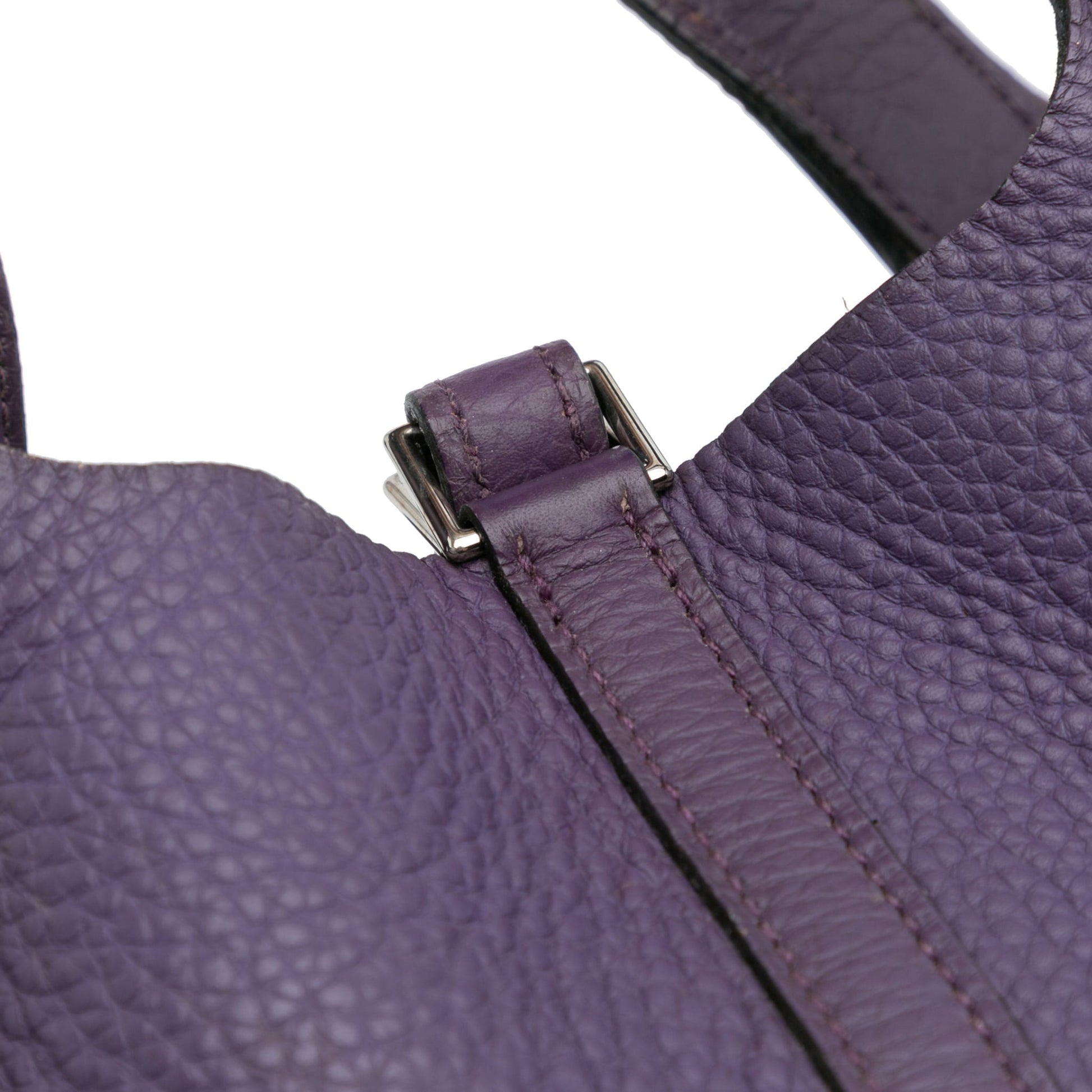 Second hand Hermes Picotin 18 Taurillon Clemence Leather Lock Bucket Handbag Cassis - Tabita Bags