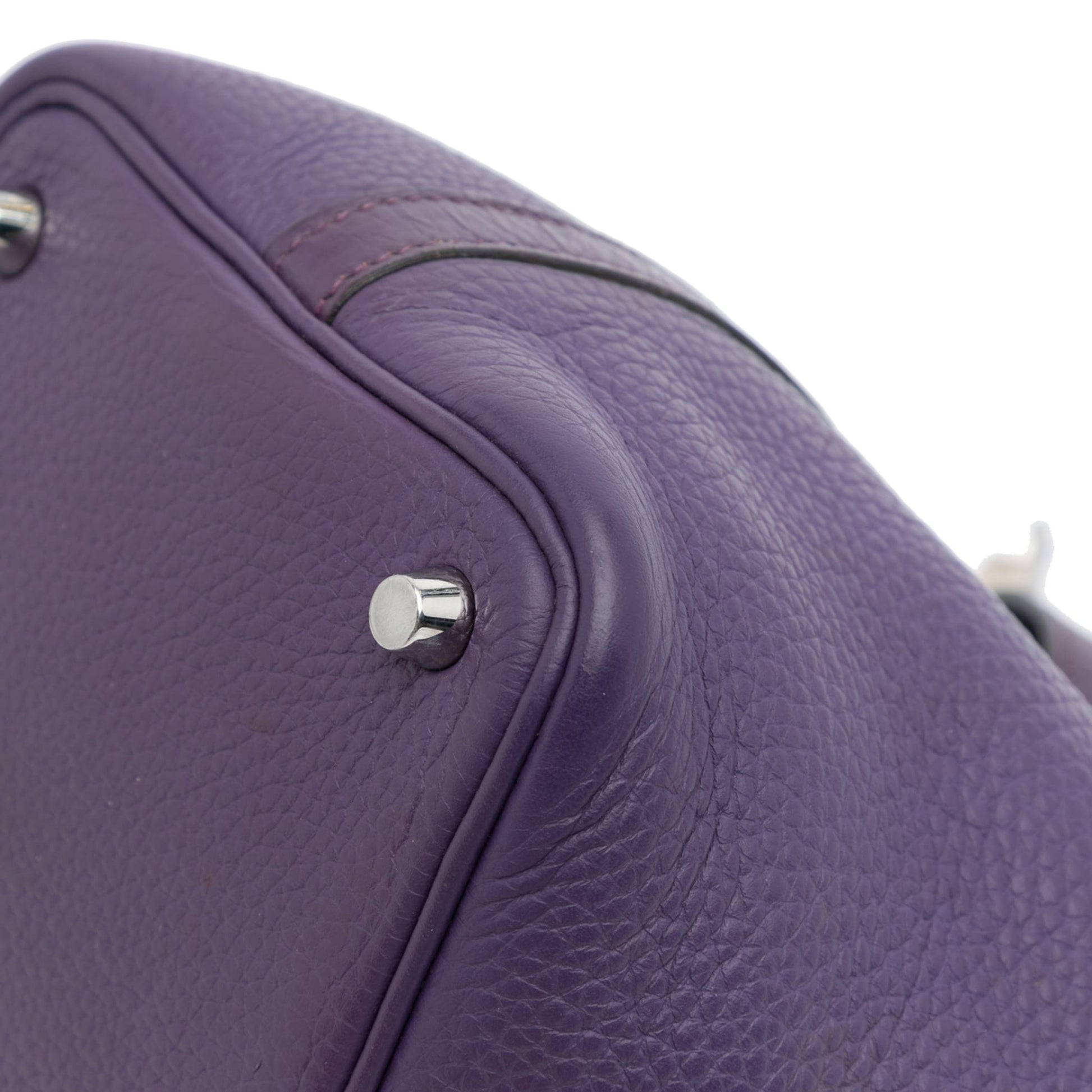 Second hand Hermes Picotin 18 Taurillon Clemence Leather Lock Bucket Handbag Cassis - Tabita Bags