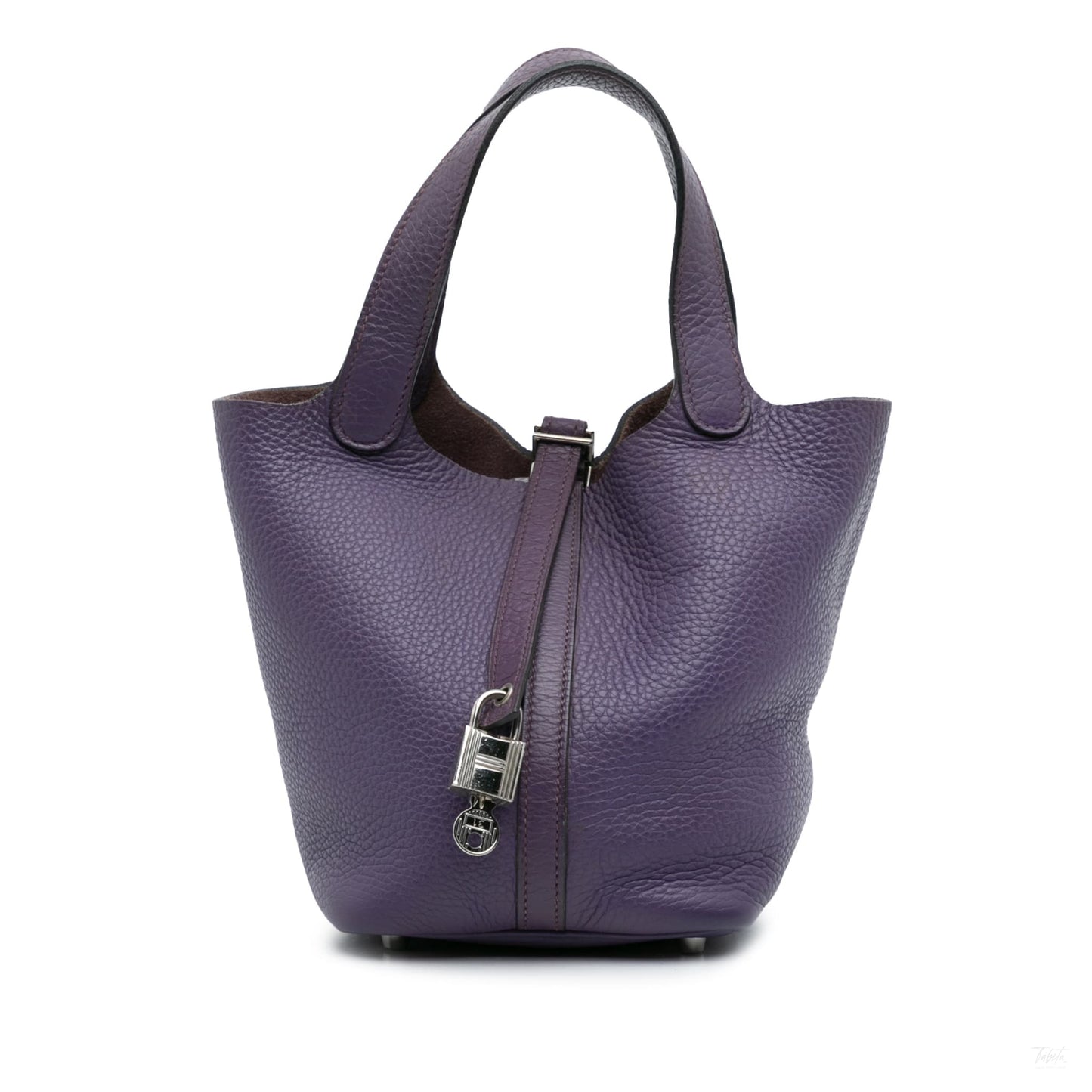 Second hand Hermes Picotin 18 Taurillon Clemence Leather Lock Bucket Handbag Cassis - Tabita Bags