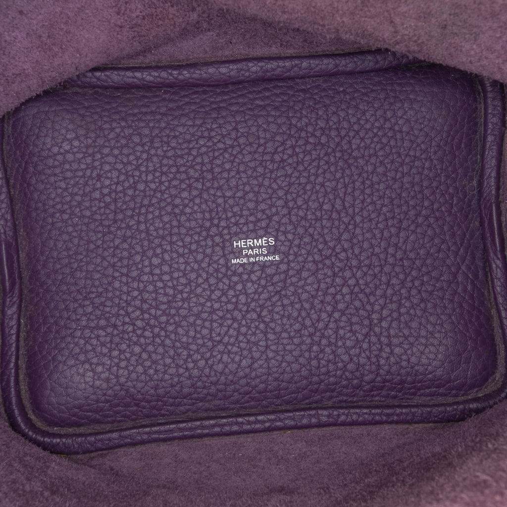 Second hand Hermes Picotin 18 Taurillon Clemence Leather Lock Bucket Handbag Cassis - Tabita Bags