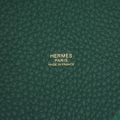 Second hand Hermes Picotin 18 Taurillon Clemence Leather Lock Bucket Handbag Green - Tabita Bags