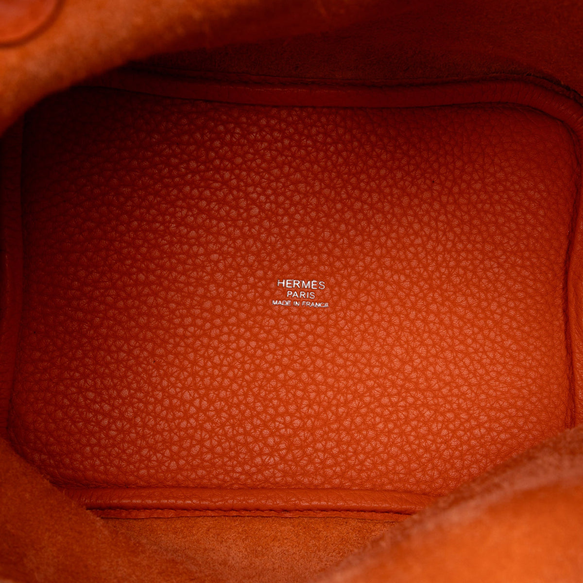 Second hand Hermes Picotin 18 Taurillon Clemence Leather Lock Bucket Handbag Orange - Tabita Bags