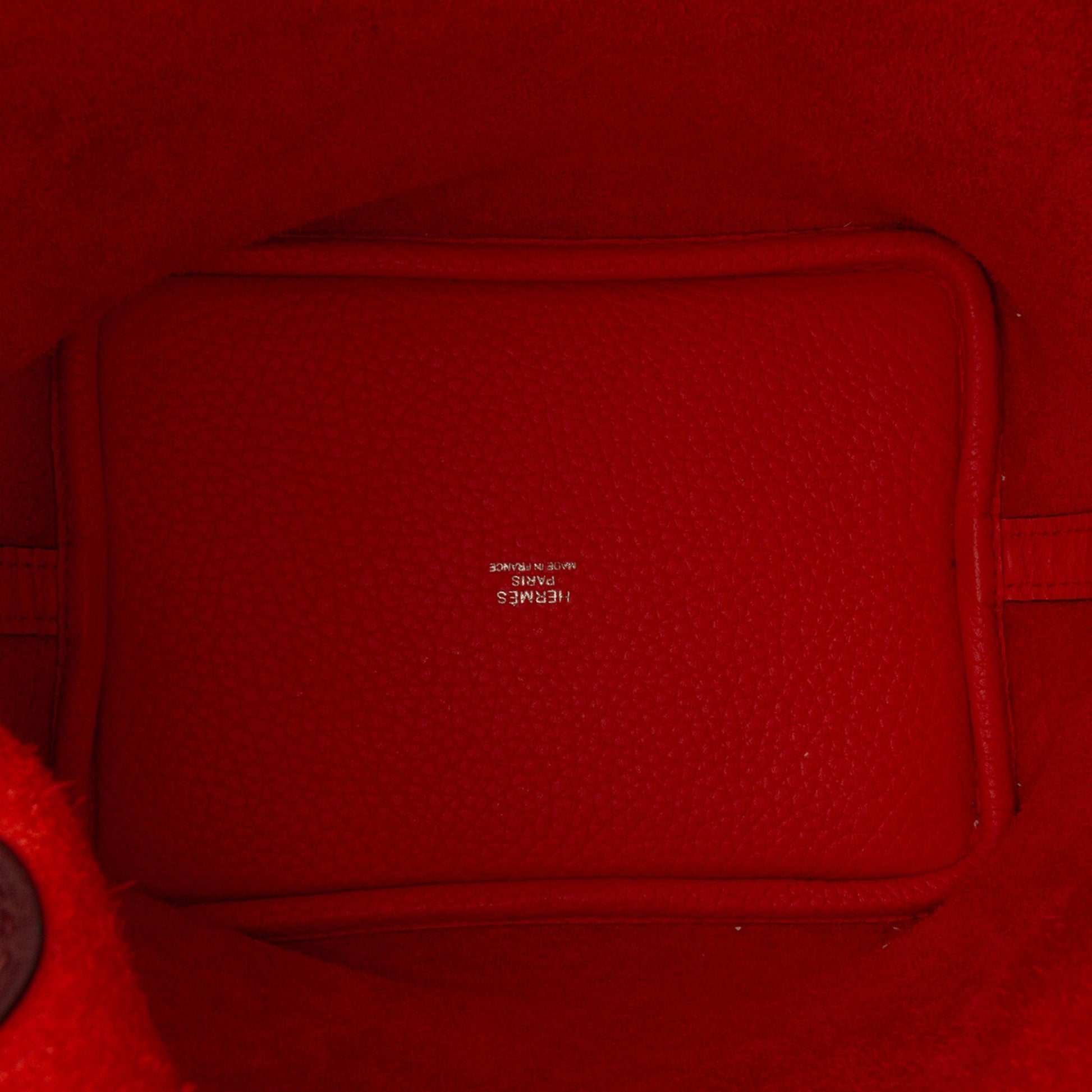 Second hand Hermes Picotin 18 Taurillon Clemence Leather Lock Bucket Handbag Orange - Tabita Bags