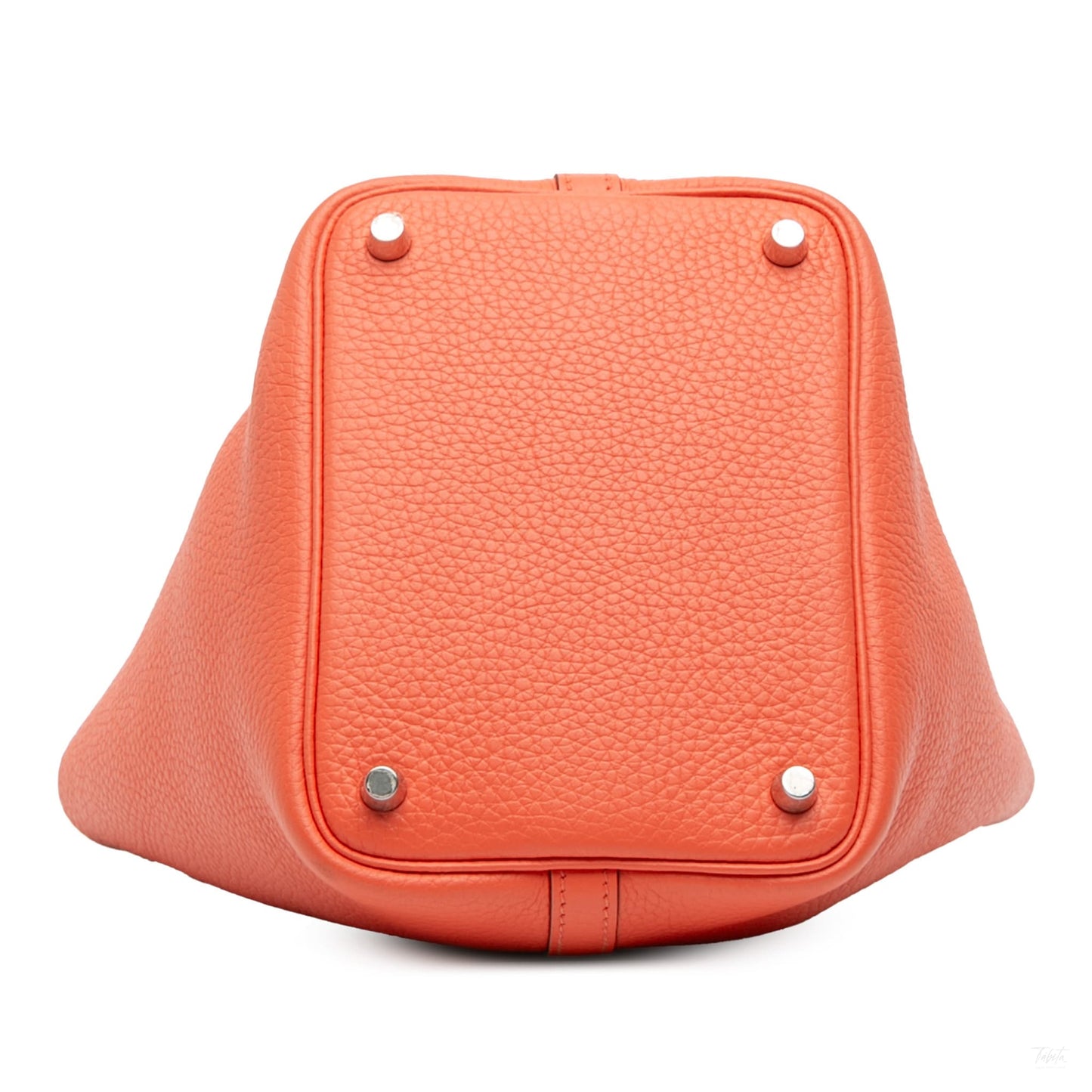 Second hand Hermes Picotin 18 Taurillon Clemence Leather Lock Bucket Handbag Orange - Tabita Bags