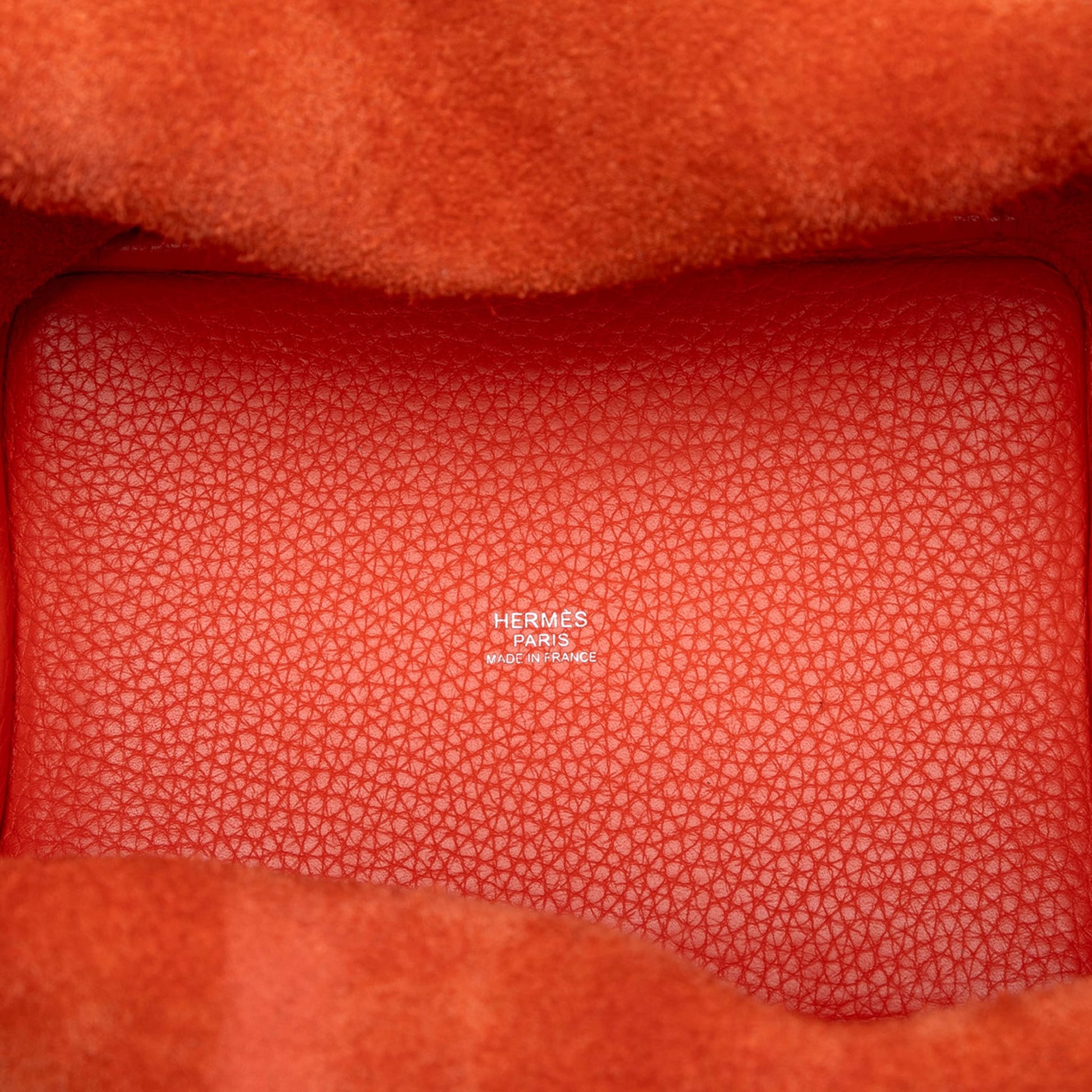 Second hand Hermes Picotin 18 Taurillon Clemence Leather Lock Bucket Handbag Orange Poppy - Tabita Bags