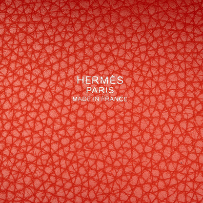 Second hand Hermes Picotin 18 Taurillon Clemence Leather Lock Bucket Handbag Orange Poppy - Tabita Bags