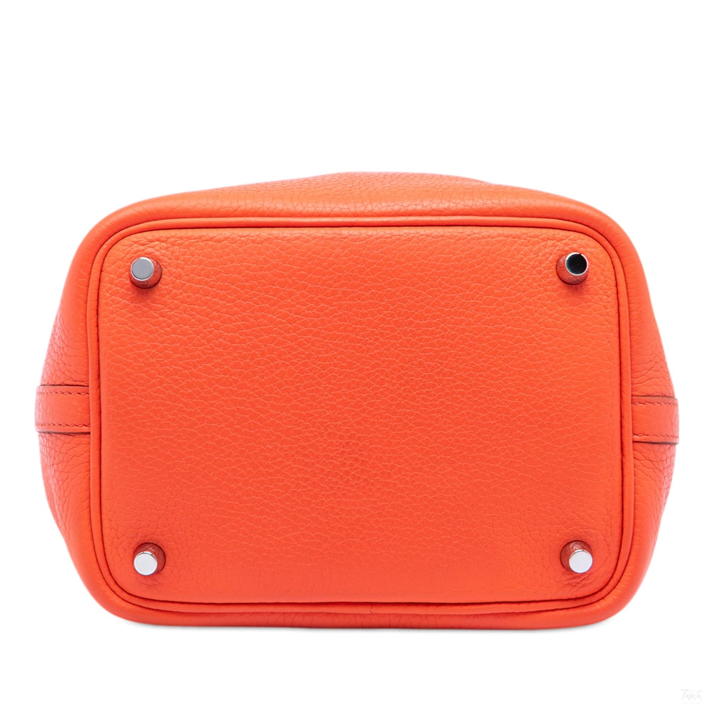 Second hand Hermes Picotin 18 Taurillon Clemence Leather Lock Bucket Handbag Orange Poppy - Tabita Bags
