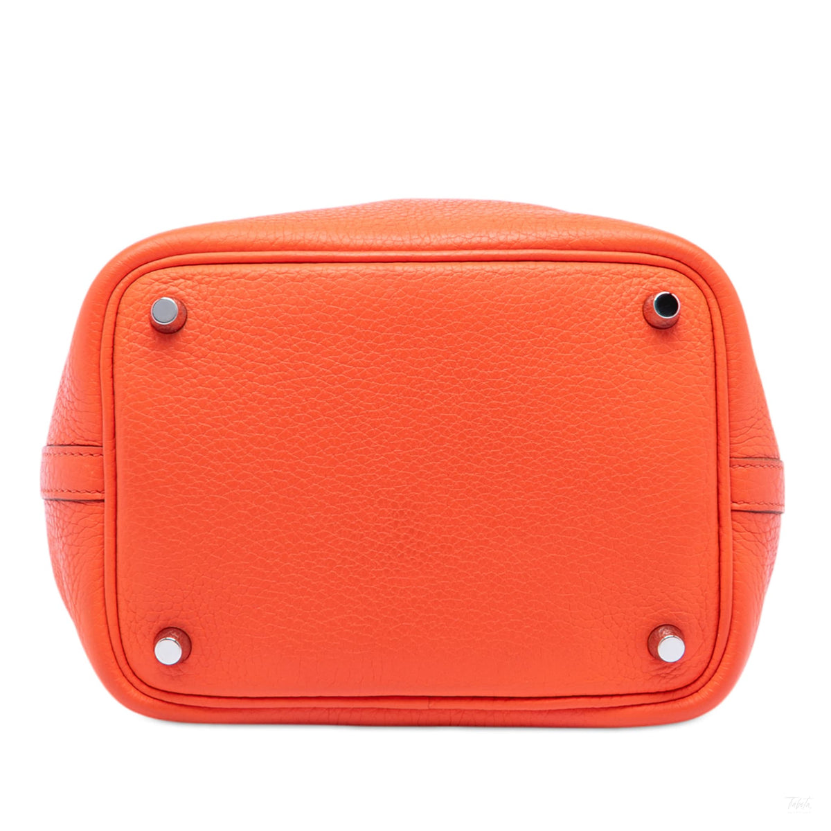 Second hand Hermes Picotin 18 Taurillon Clemence Leather Lock Bucket Handbag Orange Poppy - Tabita Bags