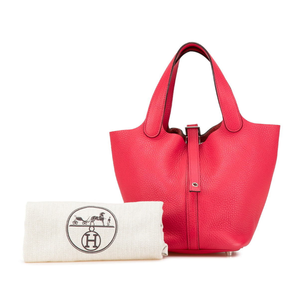 Second hand Hermes Picotin 18 Taurillon Clemence Leather Lock Bucket Handbag Pink - Tabita Bags