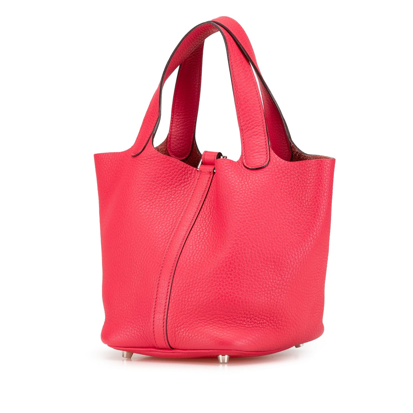 Second hand Hermes Picotin 18 Taurillon Clemence Leather Lock Bucket Handbag Pink - Tabita Bags
