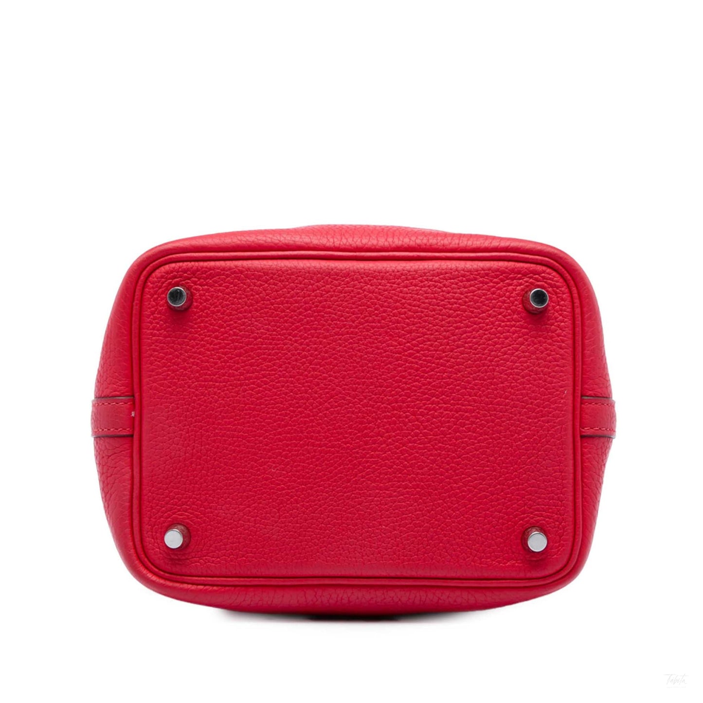 Second hand Hermes Picotin 18 Taurillon Clemence Leather Lock Bucket Handbag Red - Tabita Bags