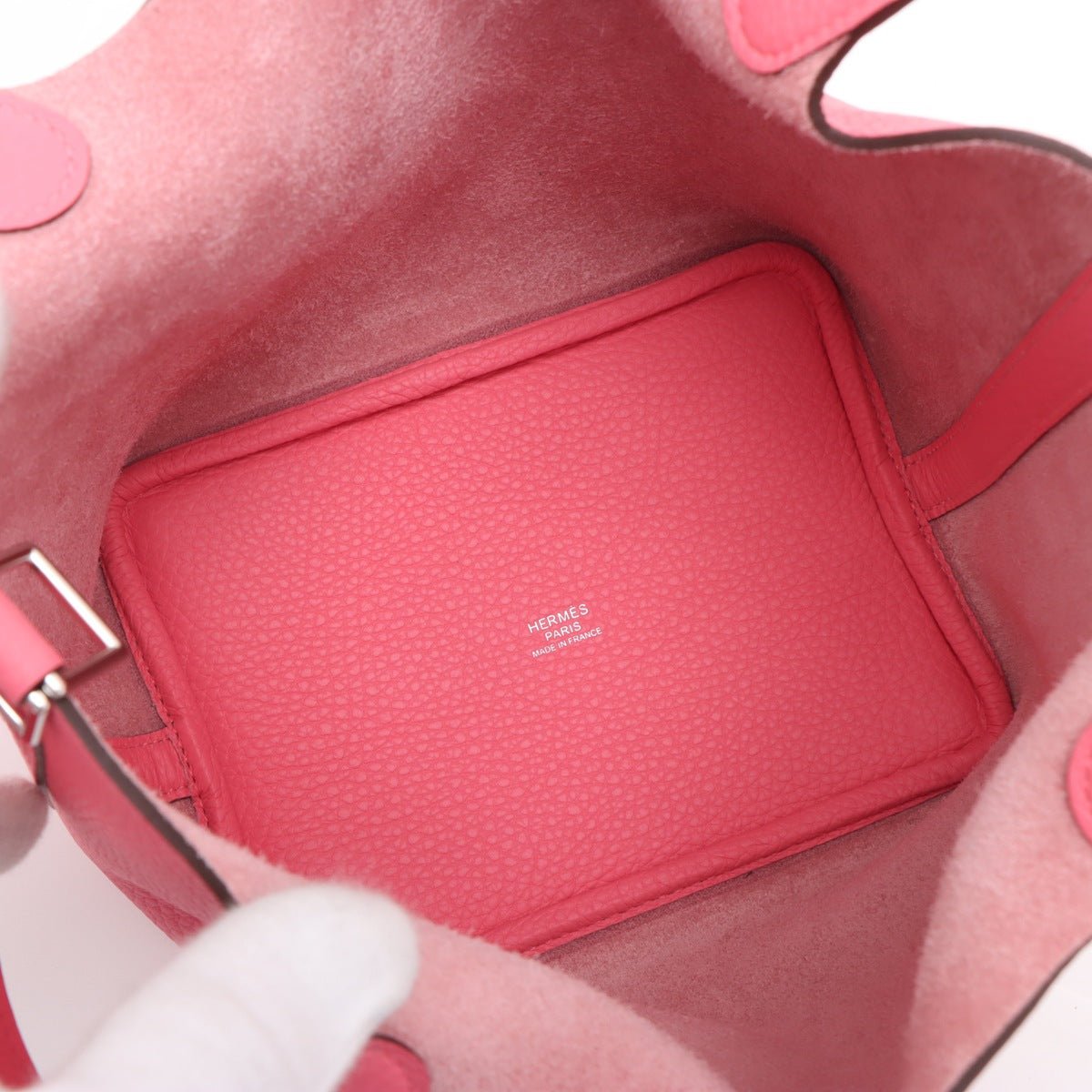 Second hand Hermes Picotin 18 Taurillon Clemence Leather Lock Bucket Handbag Rose Azalee - Tabita Bags
