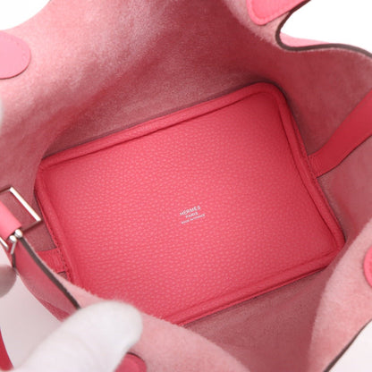 Second hand Hermes Picotin 18 Taurillon Clemence Leather Lock Bucket Handbag Rose Azalee - Tabita Bags
