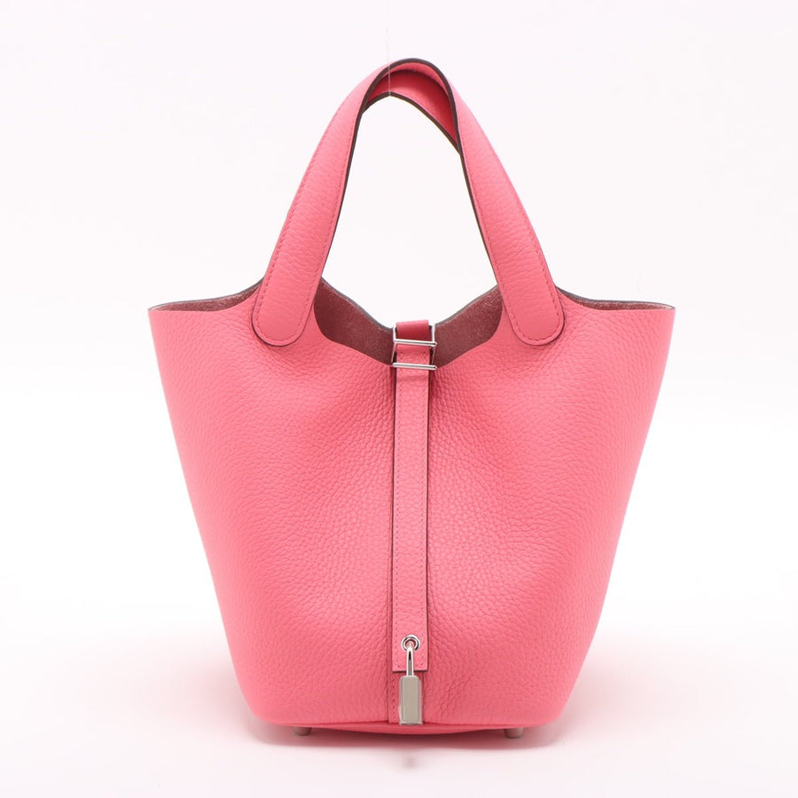 Second hand Hermes Picotin 18 Taurillon Clemence Leather Lock Bucket Handbag Rose Azalee - Tabita Bags