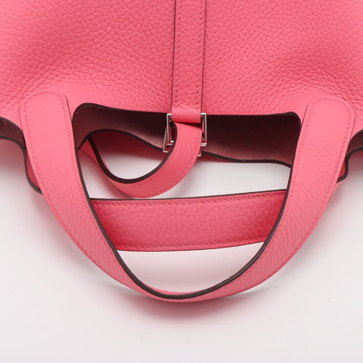 Second hand Hermes Picotin 18 Taurillon Clemence Leather Lock Bucket Handbag Rose Azalee - Tabita Bags