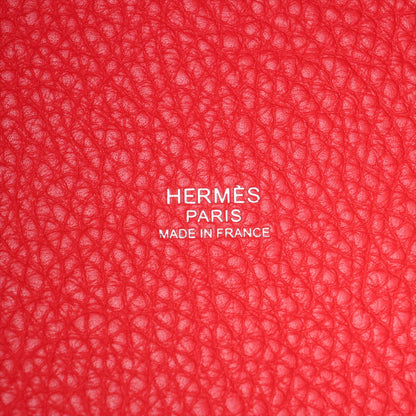 Second hand Hermes Picotin 18 Taurillon Clemence Leather Lock Bucket Handbag Rose Extreme x Rouge Cooox Rose Messico - Tabita Bags