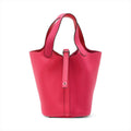 Second hand Hermes Picotin 18 Taurillon Clemence Leather Lock Bucket Handbag Rose Extreme x Rouge Cooox Rose Messico - Tabita Bags