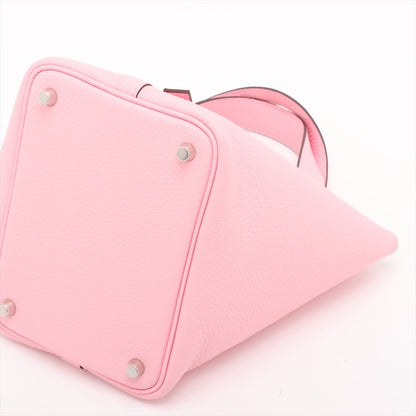 Second hand Hermes Picotin 18 Taurillon Clemence Leather Lock Bucket Handbag Rose Sakura - Tabita Bags