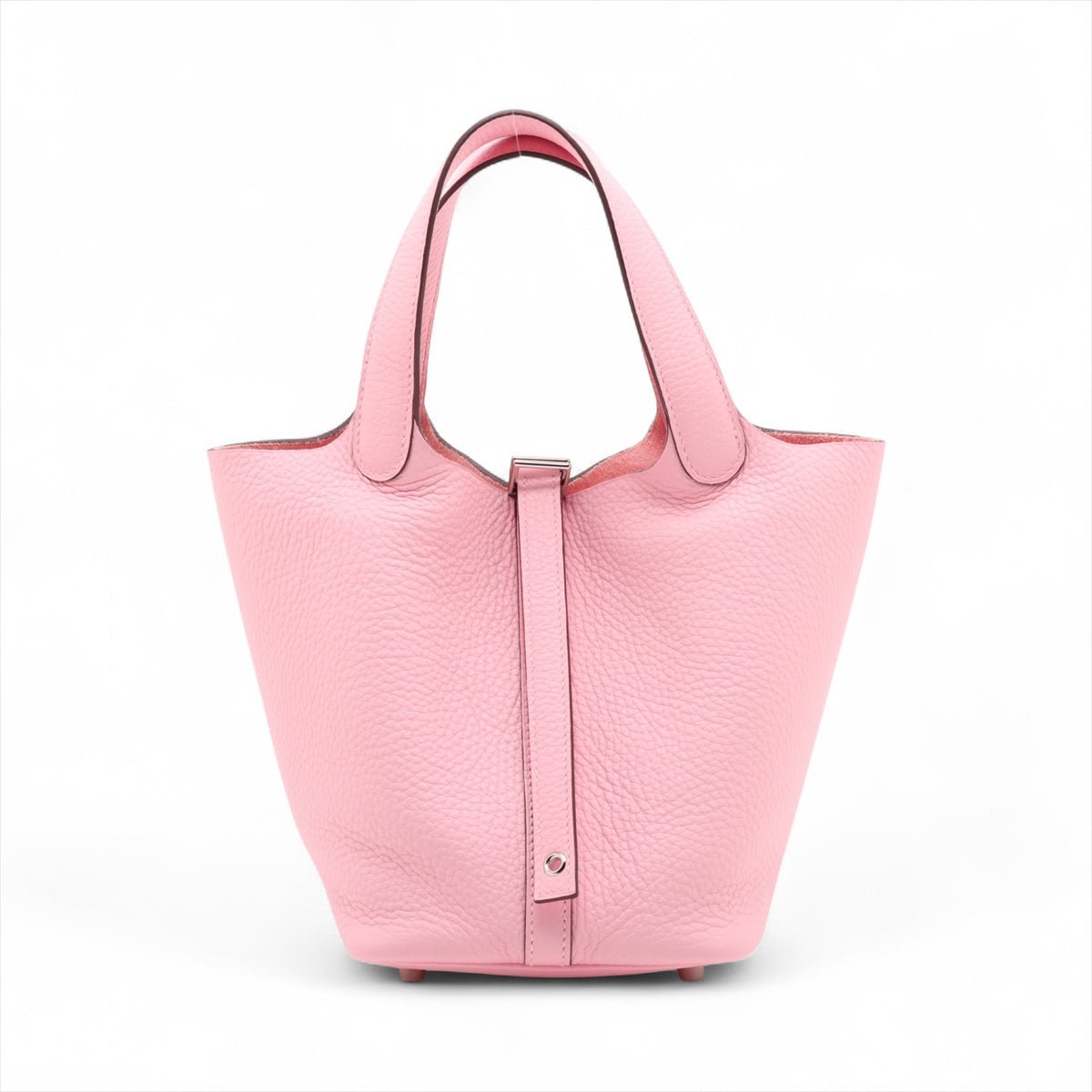 Second hand Hermes Picotin 18 Taurillon Clemence Leather Lock Bucket Handbag Rose Sakura - Tabita Bags