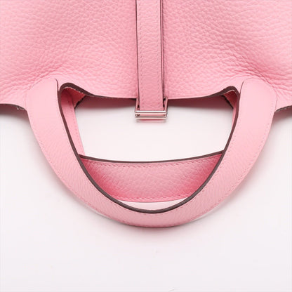 Second hand Hermes Picotin 18 Taurillon Clemence Leather Lock Bucket Handbag Rose Sakura - Tabita Bags