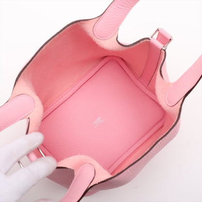 Second hand Hermes Picotin 18 Taurillon Clemence Leather Lock Bucket Handbag Rose Sakura - Tabita Bags