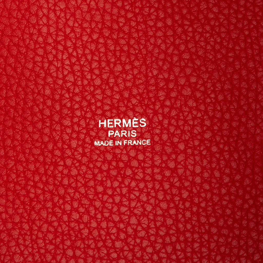 Second hand Hermes Picotin 18 Taurillon Clemence Leather Lock Bucket Handbag Rouge Casaque - Tabita Bags