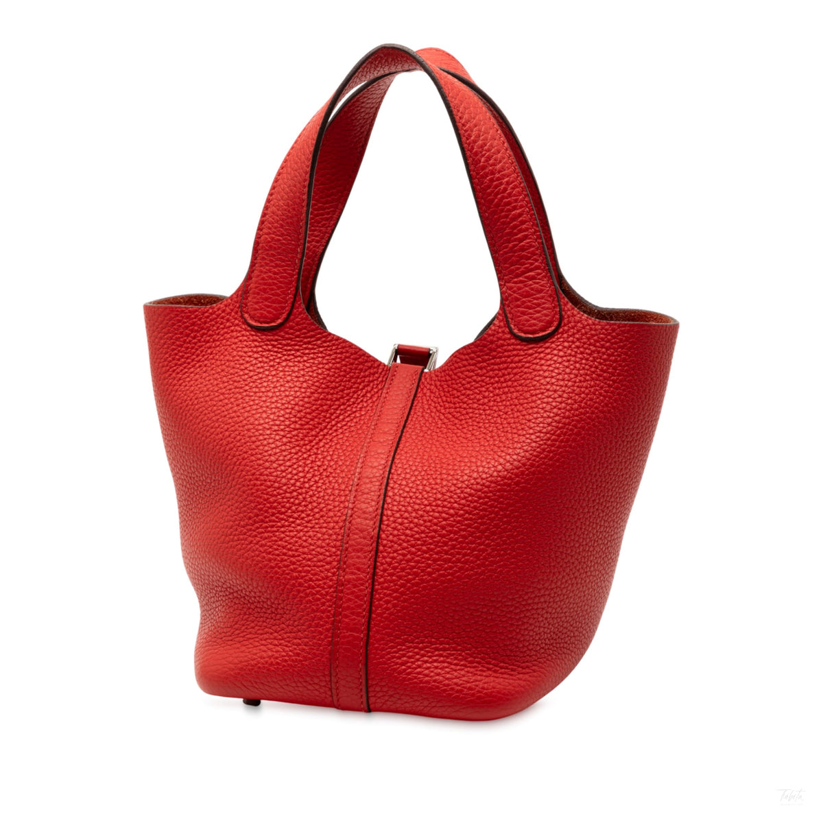 Second hand Hermes Picotin 18 Taurillon Clemence Leather Lock Bucket Handbag Rouge Casaque - Tabita Bags