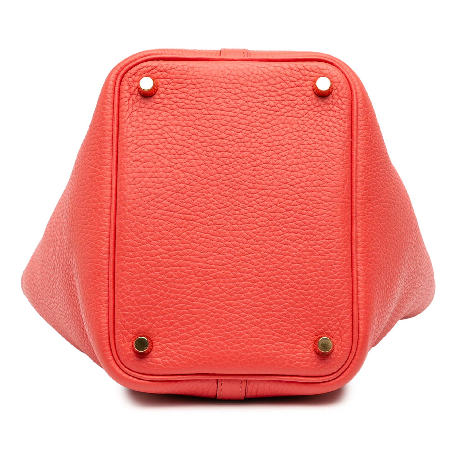 Second hand Hermes Picotin 18 Taurillon Clemence Leather Lock Bucket Handbag Rouge Pivoine - Tabita Bags