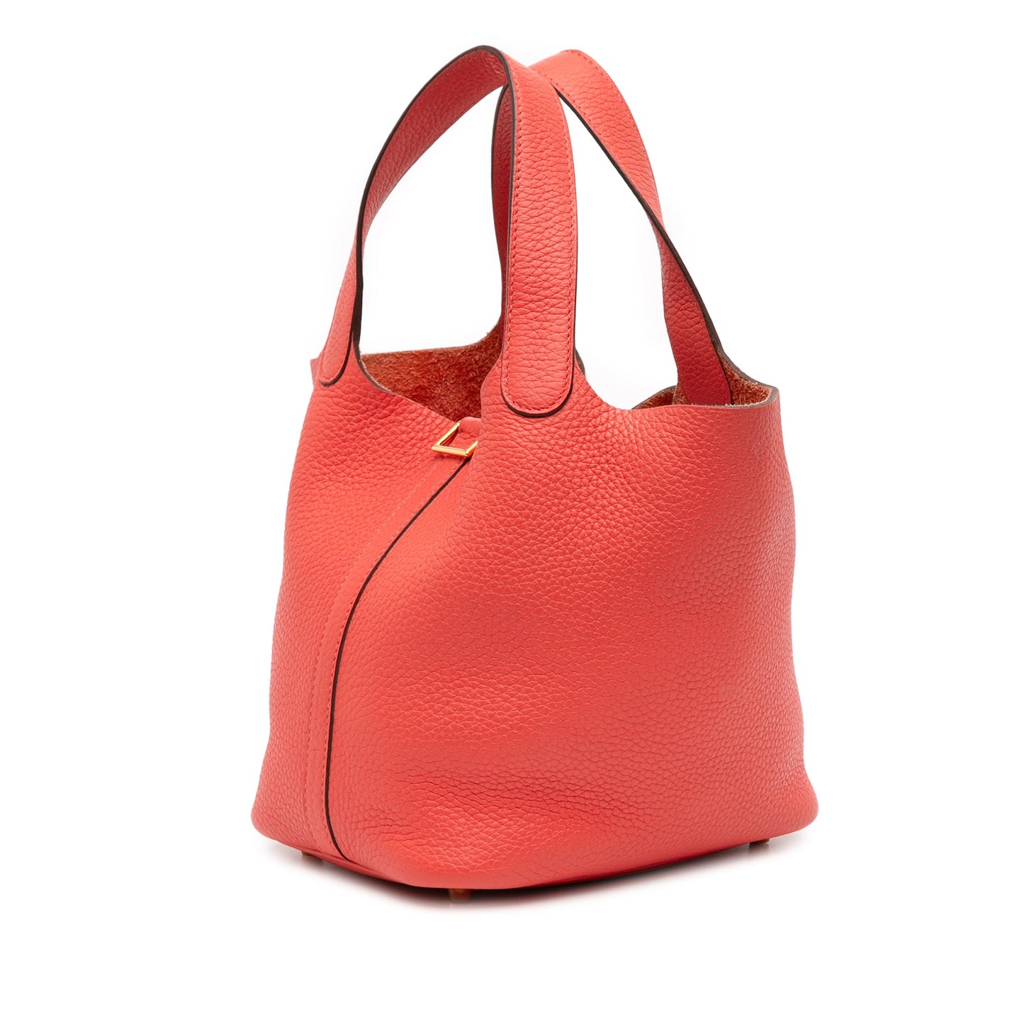 Second hand Hermes Picotin 18 Taurillon Clemence Leather Lock Bucket Handbag Rouge Pivoine - Tabita Bags