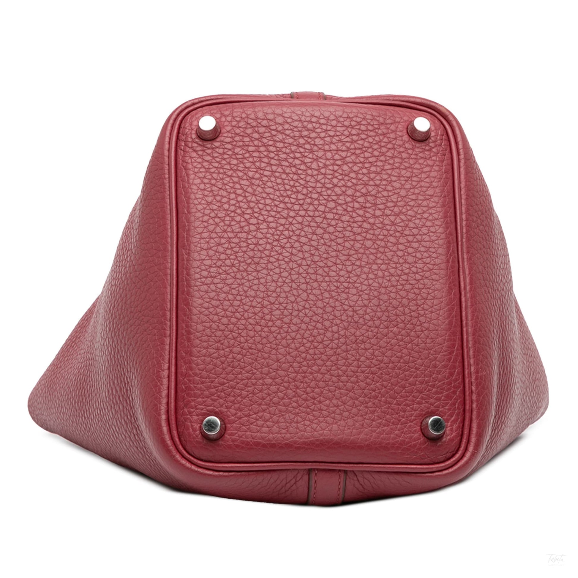 Second hand Hermes Picotin 18 Taurillon Clemence Leather Lock Bucket Handbag Rubis - Tabita Bags