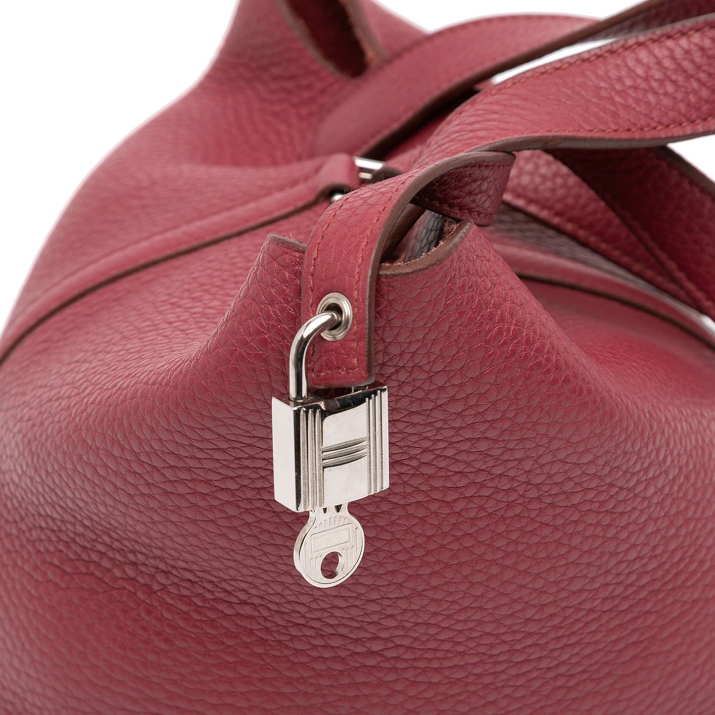 Second hand Hermes Picotin 18 Taurillon Clemence Leather Lock Bucket Handbag Rubis - Tabita Bags