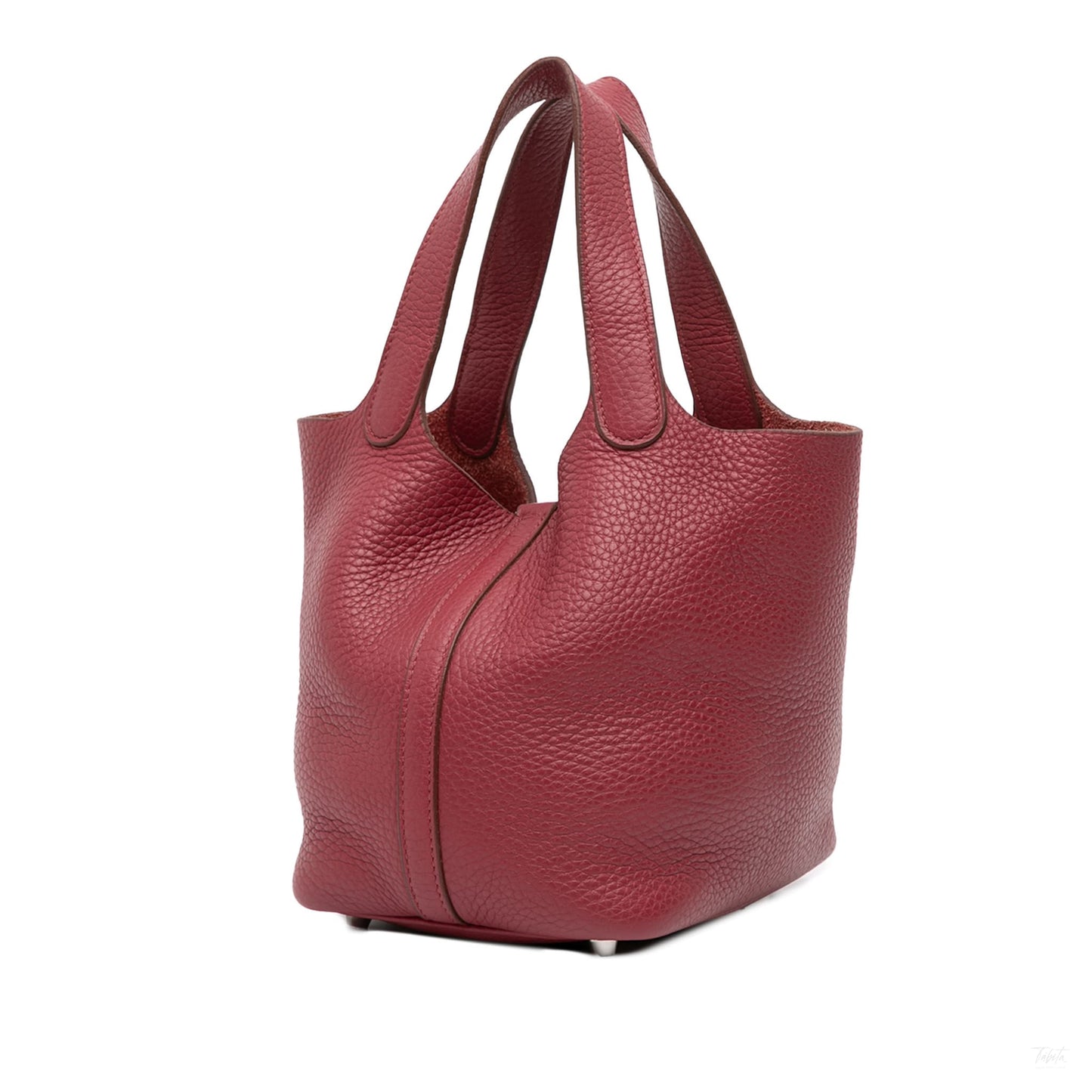 Second hand Hermes Picotin 18 Taurillon Clemence Leather Lock Bucket Handbag Rubis - Tabita Bags