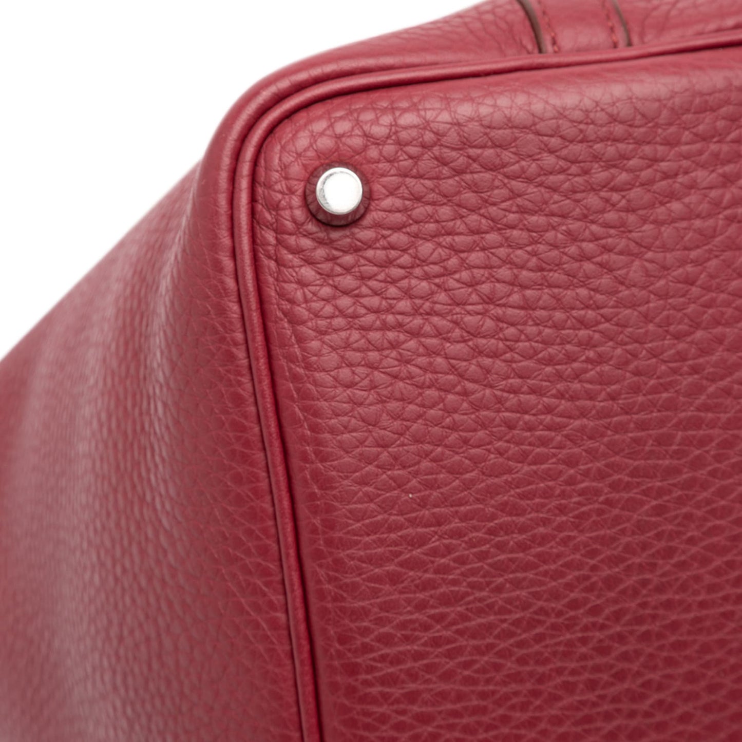 Second hand Hermes Picotin 18 Taurillon Clemence Leather Lock Bucket Handbag Rubis - Tabita Bags