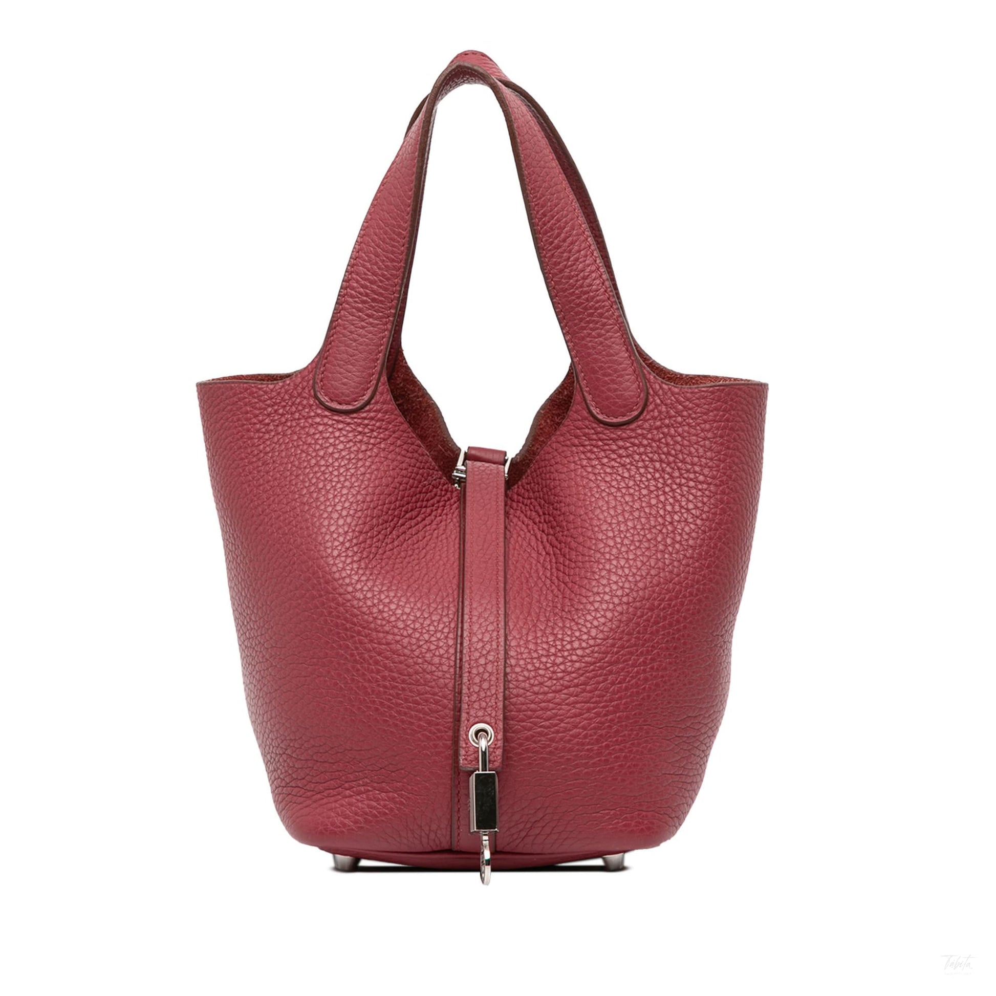 Second hand Hermes Picotin 18 Taurillon Clemence Leather Lock Bucket Handbag Rubis - Tabita Bags