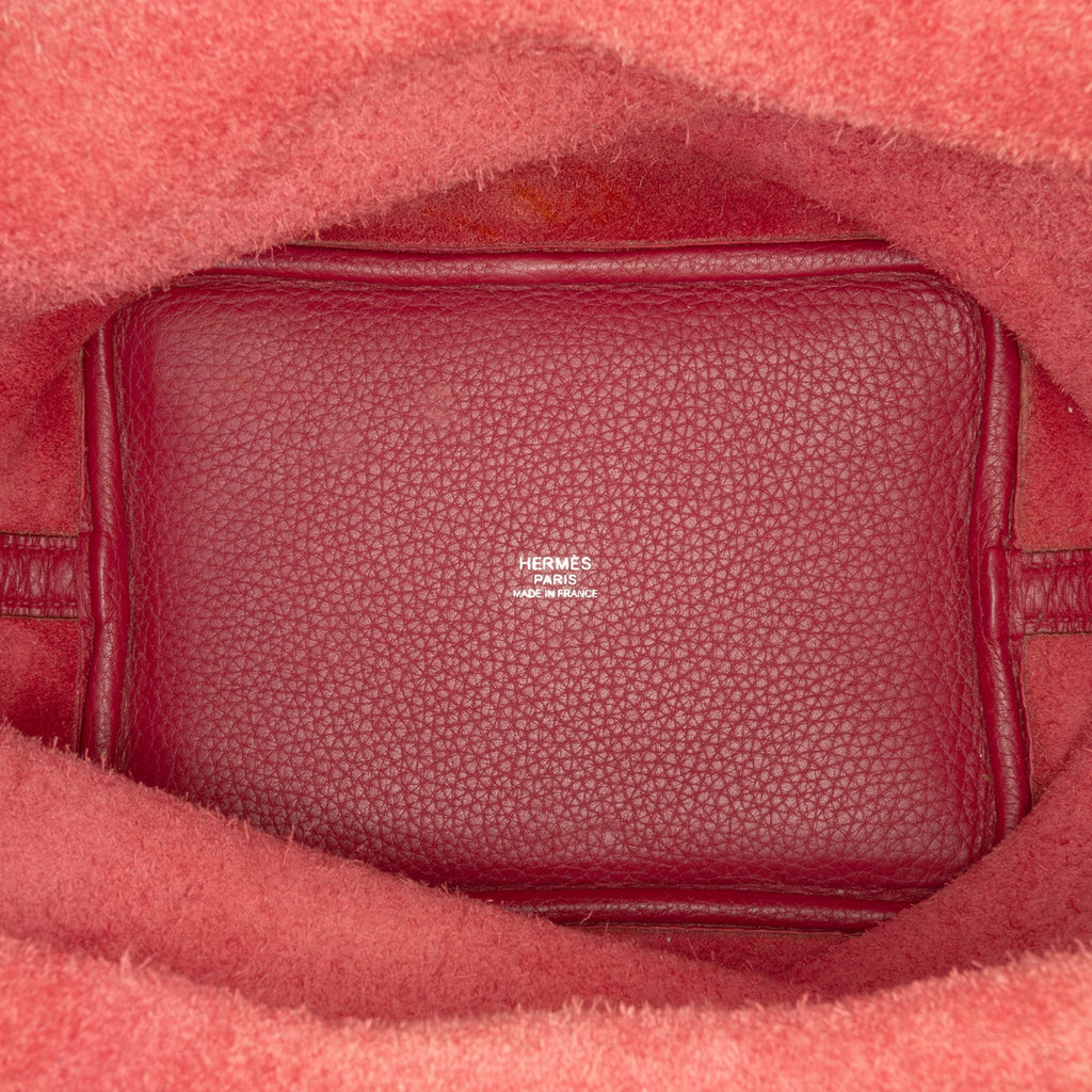 Second hand Hermes Picotin 18 Taurillon Clemence Leather Lock Bucket Handbag Rubis - Tabita Bags