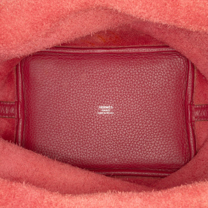 Second hand Hermes Picotin 18 Taurillon Clemence Leather Lock Bucket Handbag Rubis - Tabita Bags