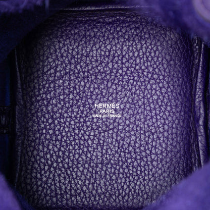 Second hand Hermes Picotin 18 Taurillon Clemence Leather Lock Bucket Handbag Ultraviolet - Tabita Bags