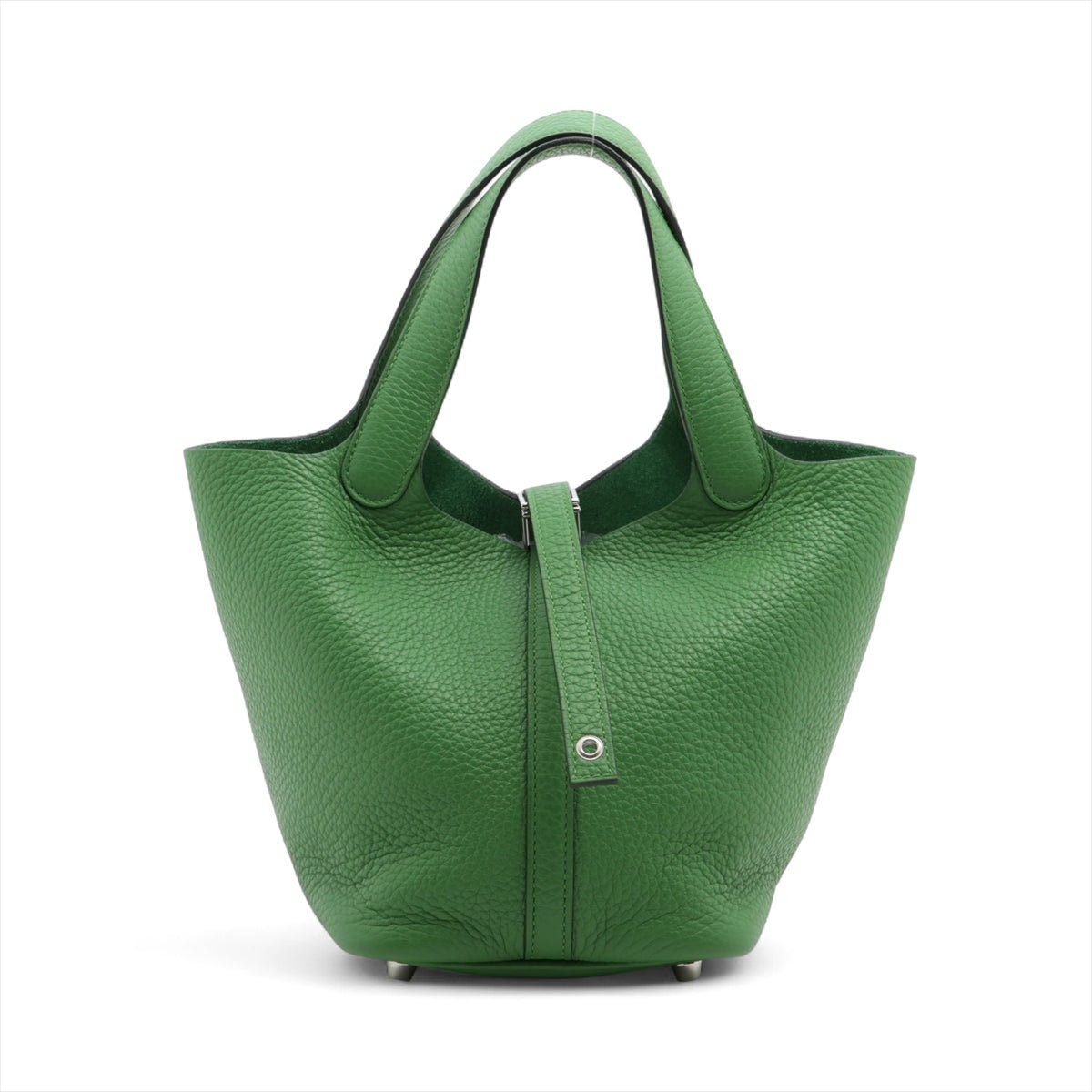 Second hand Hermes Picotin 18 Taurillon Clemence Leather Lock Bucket Handbag Vert Yucca - Tabita Bags
