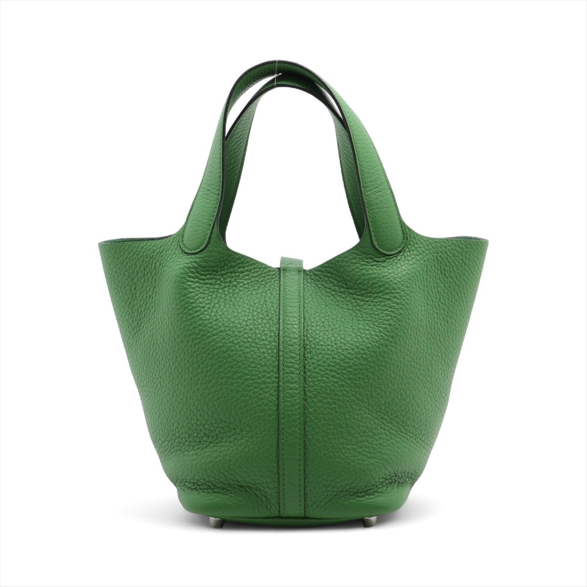 Second hand Hermes Picotin 18 Taurillon Clemence Leather Lock Bucket Handbag Vert Yucca - Tabita Bags
