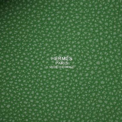 Second hand Hermes Picotin 18 Taurillon Clemence Leather Lock Bucket Handbag Vert Yucca - Tabita Bags