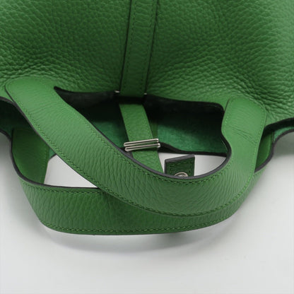 Second hand Hermes Picotin 18 Taurillon Clemence Leather Lock Bucket Handbag Vert Yucca - Tabita Bags