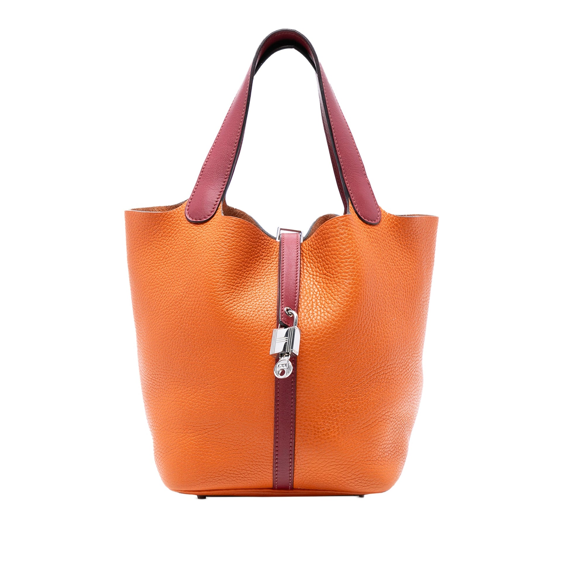 Second hand Hermes Picotin 22 Leather Lock Bucket Handbag Bicolor - Tabita Bags