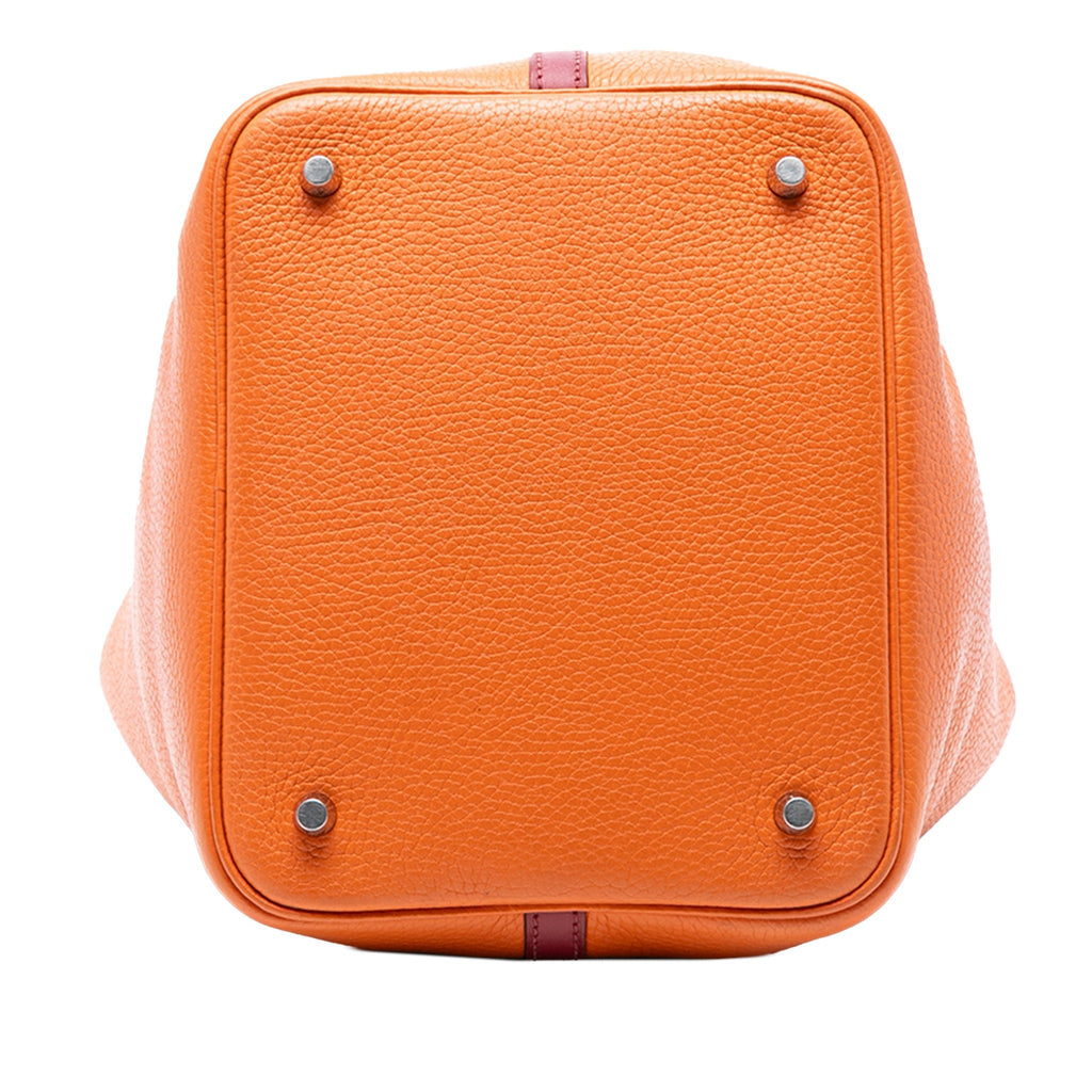 Second hand Hermes Picotin 22 Leather Lock Bucket Handbag Bicolor - Tabita Bags