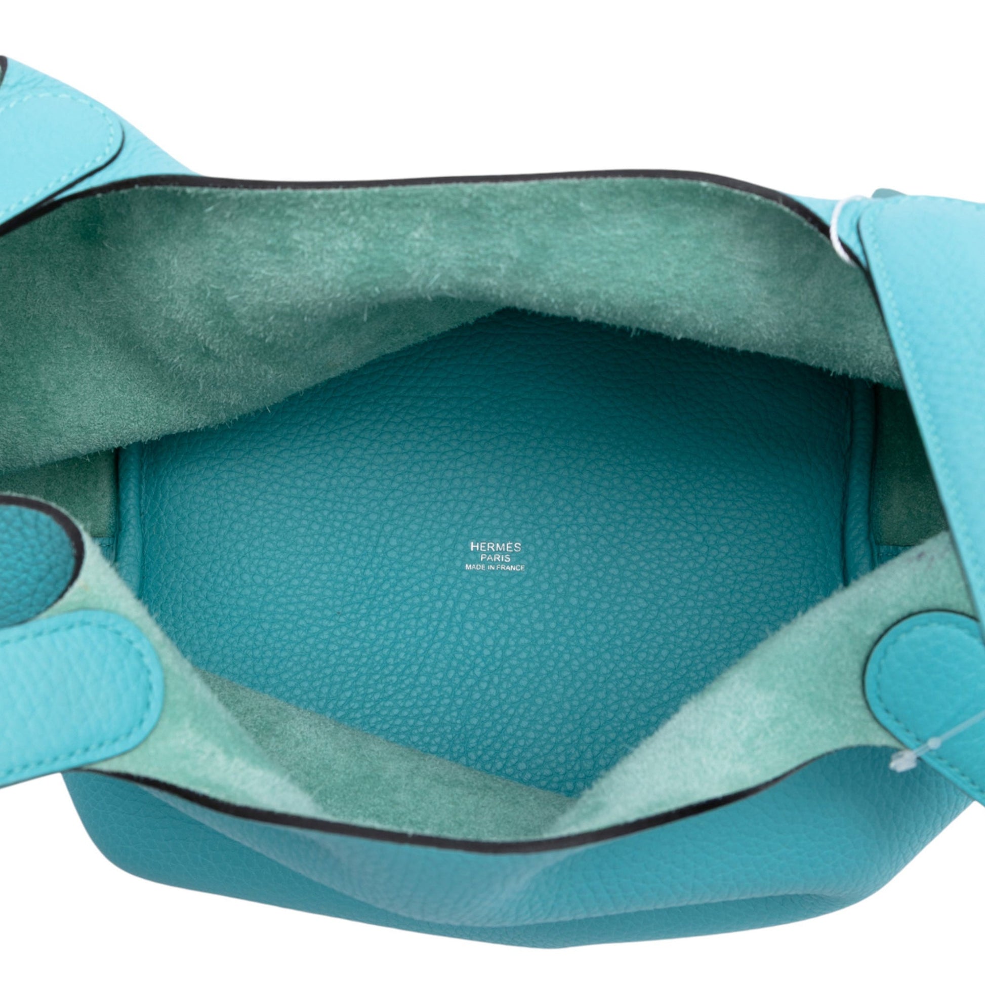 Second hand Hermes Picotin 22 Leather Lock Bucket Handbag Blue Atoll - Tabita Bags