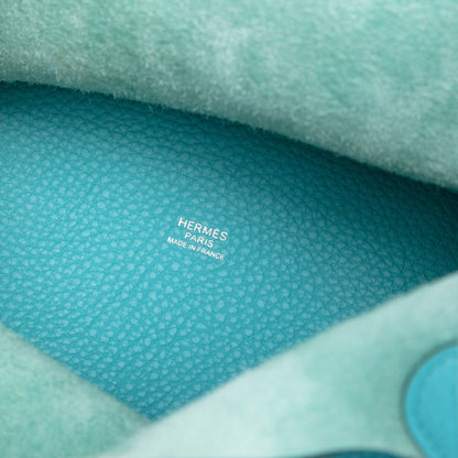 Second hand Hermes Picotin 22 Leather Lock Bucket Handbag Blue Atoll - Tabita Bags