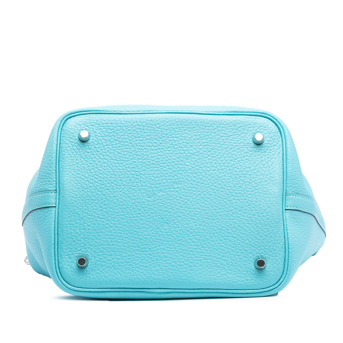 Second hand Hermes Picotin 22 Leather Lock Bucket Handbag Blue Atoll - Tabita Bags