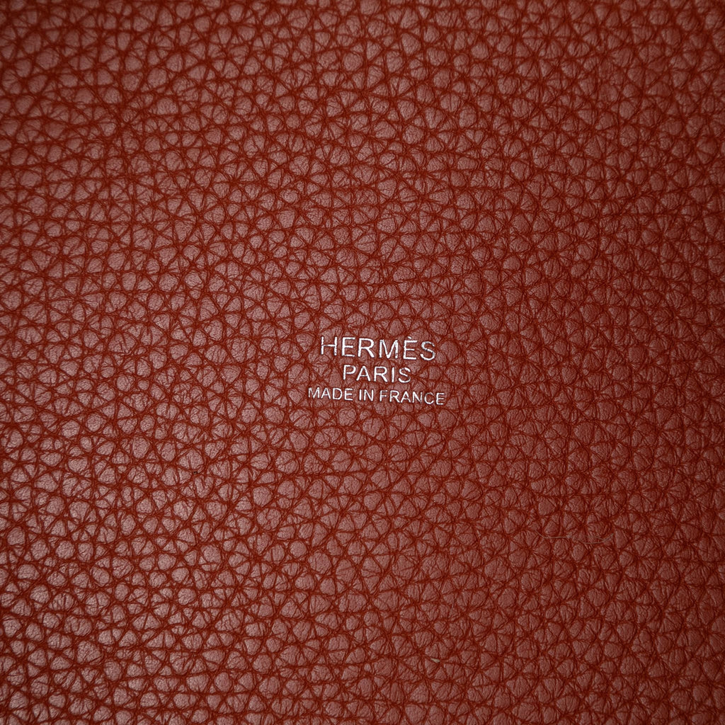 Second hand Hermes Picotin 22 Leather Lock Bucket Handbag Brown - Tabita Bags